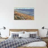Sunbathers die naar Belmont Shores kijken Canvas Afdruk (Insitu (Slaapkamer))
