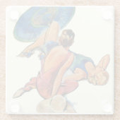 Sunbathers Glazen Onderzetter (Achterkant)