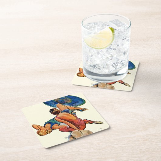 Sunbathers Kartonnen Onderzetters (Insitu)