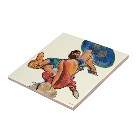 Sunbathers Tegeltje (Zijkant)