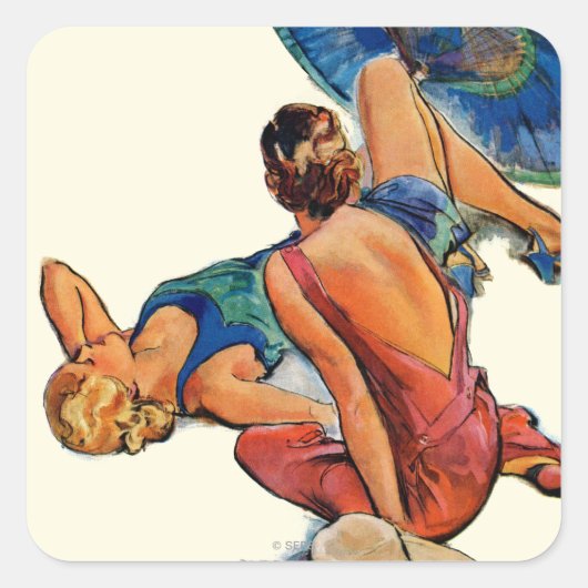 Sunbathers Vierkante Sticker (Voorkant)
