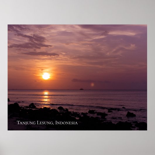 Sunbeam Sunset Sky Beach Twilight Travel Silhoutte Poster (Voorkant)