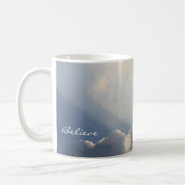 Sunbeam White Clouds Inspirerend Believe Coffee Koffiemok