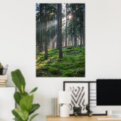 Sunbeams in het Zwarte Woud Poster (Thuiskantoor)