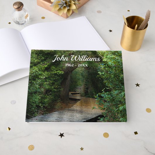 Sunbeams in Woods for Memorial Gastenboek (Voorkant open)