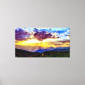 Sunbeams Mountains Photo Stretted Canvas Print (Voorkant)