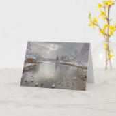 Sunbeams omhelzen de eenden vijver kaart (Gele Bloem)