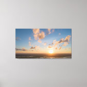 Sunbeams, Sunrise, Blue Sky, Fluffy Clouds Afbeeld Canvas Afdruk (Voorkant)