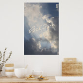Sunbeams Witte Wolken Inspirerend Geloven Poster (Keuken)