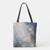 Sunbeams Witte Wolken Inspirerend Geloven Tote Bag (Achterkant)