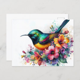 Sunbird Waterverf Art Briefkaart