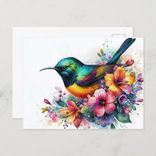 Sunbird Waterverf Art Briefkaart