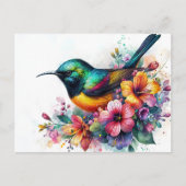 Sunbird Waterverf Art Briefkaart (Voorkant)