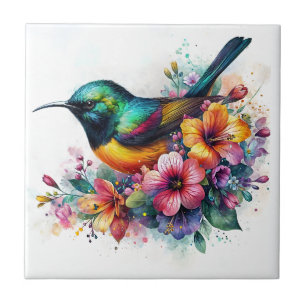 Sunbird Waterverf Art Tegeltje