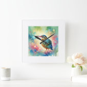 Sunbittern bird 270824AREF131 - Watercolor Vierkante Klok (Huis)