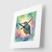 Sunbittern bird 270824AREF131 - Watercolor Vierkante Klok (Hoek)