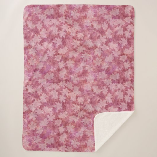 Sunbleached Maple Leaves on Red Sherpa Blanket Sherpa Deken (Voorkant)