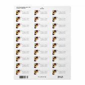 Sunbloemen Burgundy Floral Return Address Label (Full Sheet)