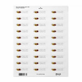 Sunbloemen Burgundy Floral Return Address Label (Full Sheet)