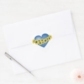 Sunbloemen en hart. Liefde en bloemen. Hart Sticker (Envelop)
