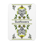 Sunbloemen Folk Pattern van Alexandra Cook Magneet (Verticaal)