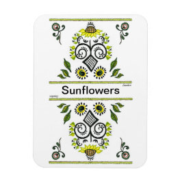 Sunbloemen Folk Pattern van Alexandra Cook Magneet