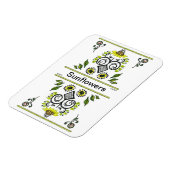 Sunbloemen Folk Pattern van Alexandra Cook Magneet (Linkerzijde)