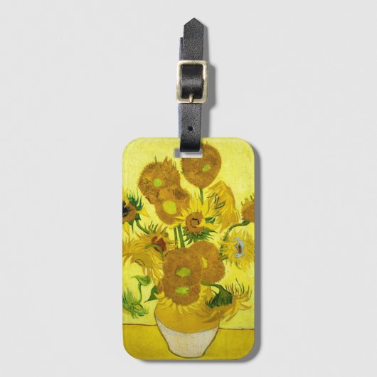 Sunbloemen Vincent van Gogh Bagagelabel (Voorkant (verticaal))