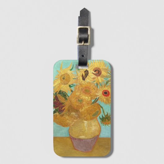 Sunbloemen Vincent van Gogh Bagagelabel (Voorkant (verticaal))