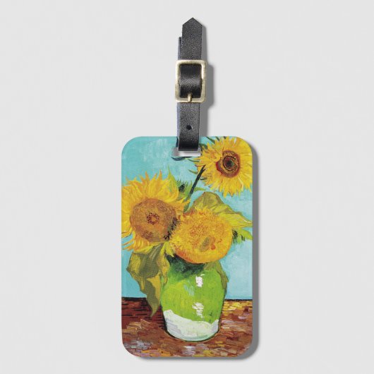 Sunbloemen Vincent van Gogh Bagagelabel (Voorkant (verticaal))