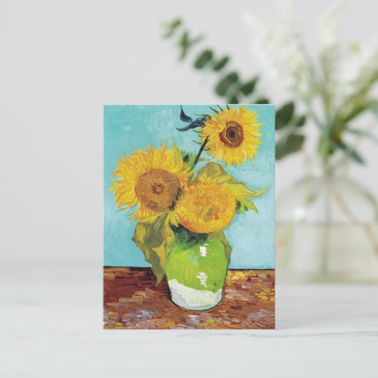 Sunbloemen Vincent van Gogh Briefkaart (Staand voorkant)