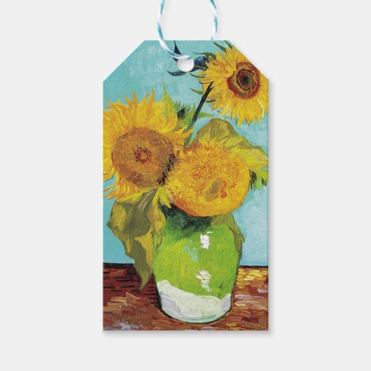Sunbloemen Vincent van Gogh Cadeaulabel (Voorkant)