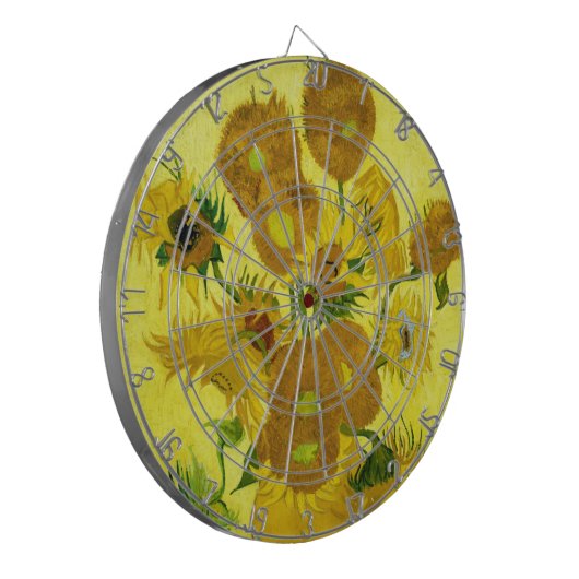 Sunbloemen Vincent van Gogh Dartbord (Voorkant Links)