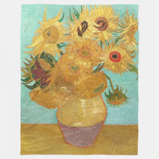 Sunbloemen Vincent van Gogh Fleece Deken (Voorkant)