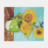 Sunbloemen Vincent van Gogh Fleece Deken (Voorkant (Horizontaal))