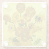 Sunbloemen Vincent van Gogh Glazen Onderzetter (Achterkant)