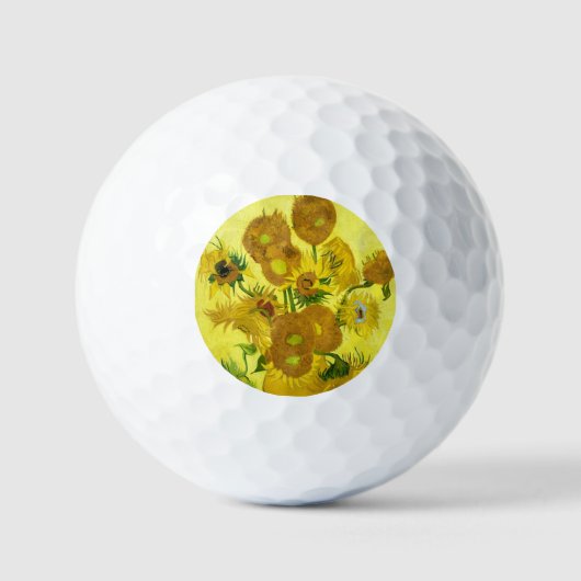 Sunbloemen Vincent van Gogh Golfballen (Voorkant)