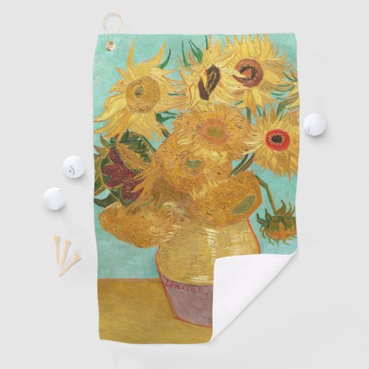 Sunbloemen Vincent van Gogh Golfhanddoek (Insitu)