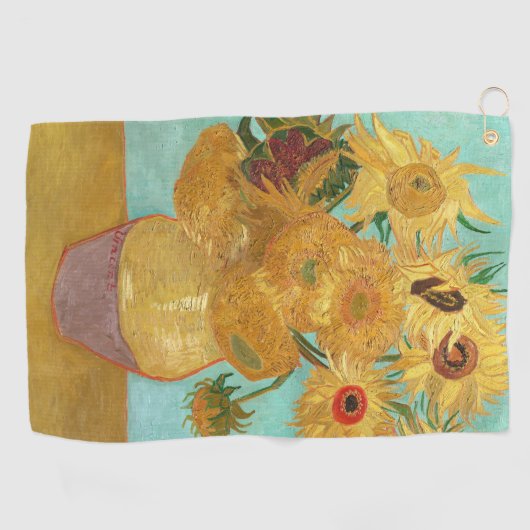 Sunbloemen Vincent van Gogh Golfhanddoek (Horizontaal)