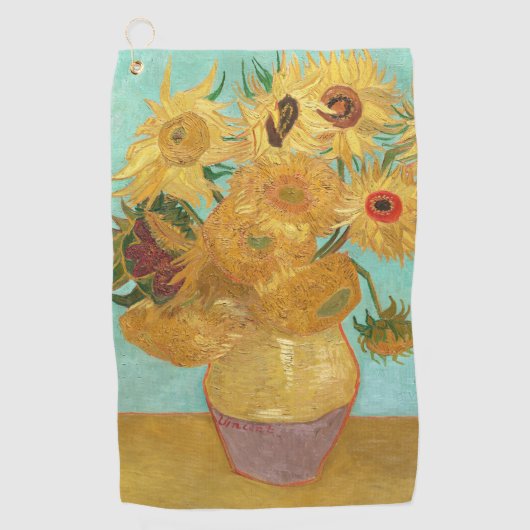 Sunbloemen Vincent van Gogh Golfhanddoek (Voorkant)