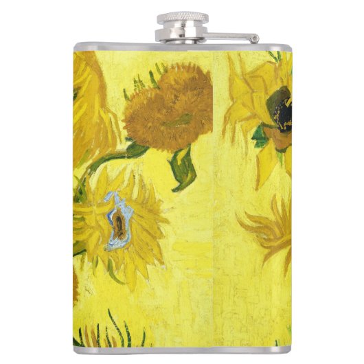 Sunbloemen Vincent van Gogh Heupfles (Achterkant)