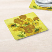 Sunbloemen Vincent van Gogh Kartonnen Onderzetters (Schuin)