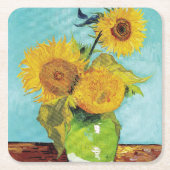 Sunbloemen Vincent van Gogh Kartonnen Onderzetters (Voorkant)