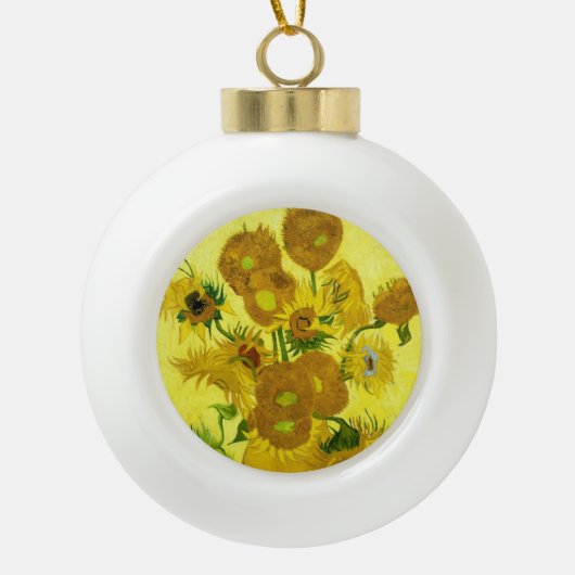 Sunbloemen Vincent van Gogh Keramische Bal Ornament (Voorkant)