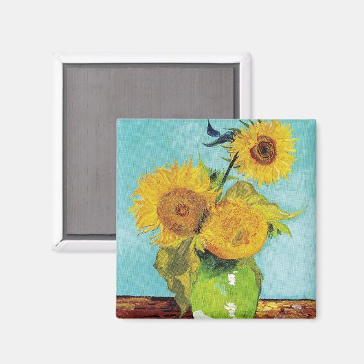 Sunbloemen Vincent van Gogh Magneet (Voorkant / Achterkant)