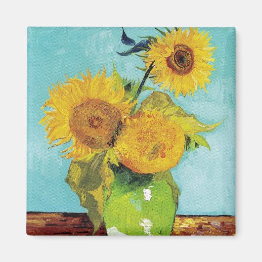 Sunbloemen Vincent van Gogh Magneet (Voorkant)