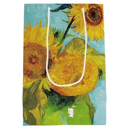 Sunbloemen Vincent van Gogh Medium Cadeauzakje (Achterkant)