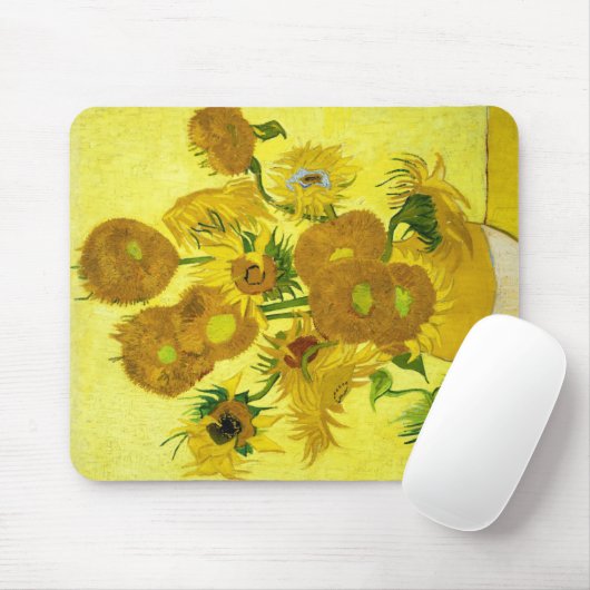 Sunbloemen Vincent van Gogh Muismat (Met muis)