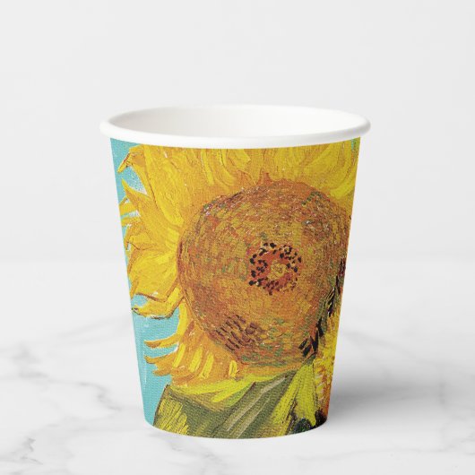 Sunbloemen Vincent van Gogh Papieren Bekers (Voorkant)