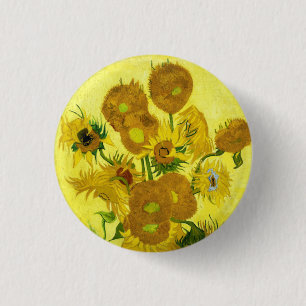 Sunbloemen Vincent van Gogh Ronde Button 3,2 Cm